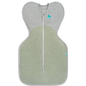 Love to Dream Gray and Light Green Baby Swaddle